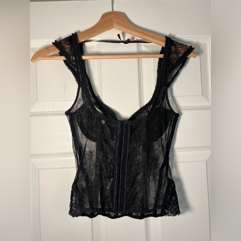 Black lace corset